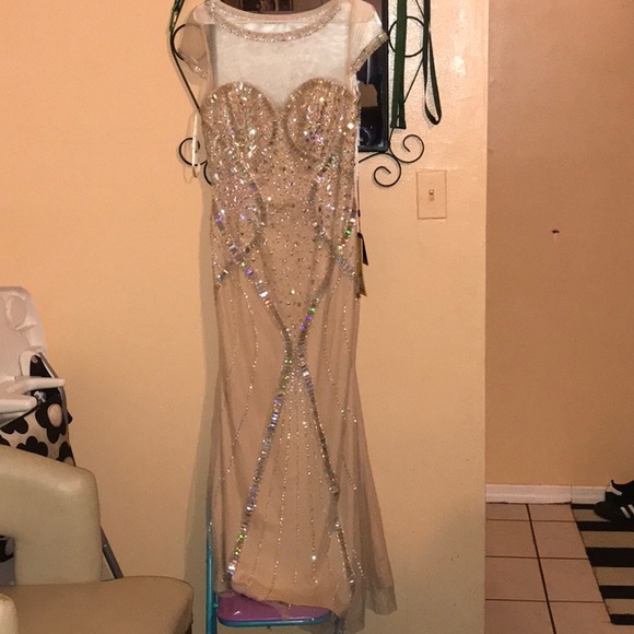 A stunning nude dress excellent for promOr a gala - Picture 1 of 3